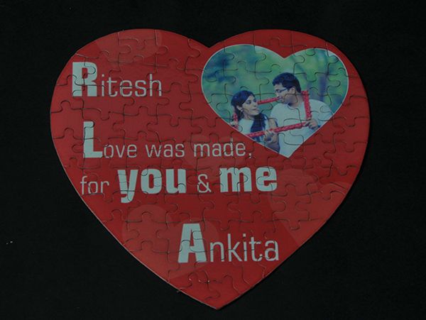 photo jigsaw puzzle heart shaped with personalization