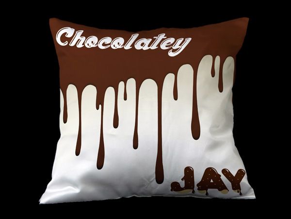 Chocolate themed personalized cushions with name