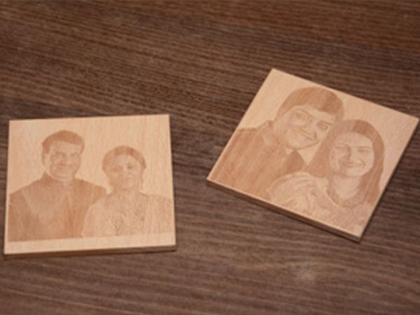 Photo engraved coasters:
