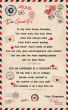 Message, letter on a quilt for grandfather. Print with customized stamps of cities, university or workplace