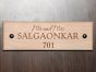 Wooden Engraved Name Plate: Design - Rectangle - Salgaonkar