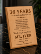 Retirement Plaque - 36 years